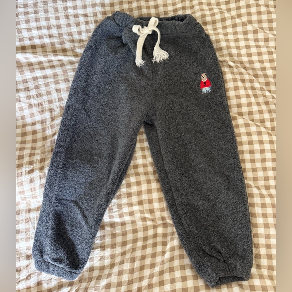 Kids Cozy Fleece Joggers Charcoal Gray